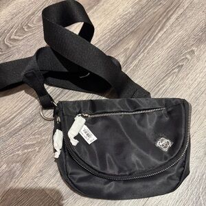Black Crossbody Bag with Silver Accents